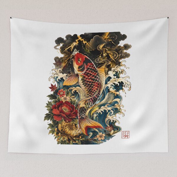 Item preview, Storm Koi – Japanese Koi Fish Thunder Dark Fantasy Art designed and sold by kaxymax.