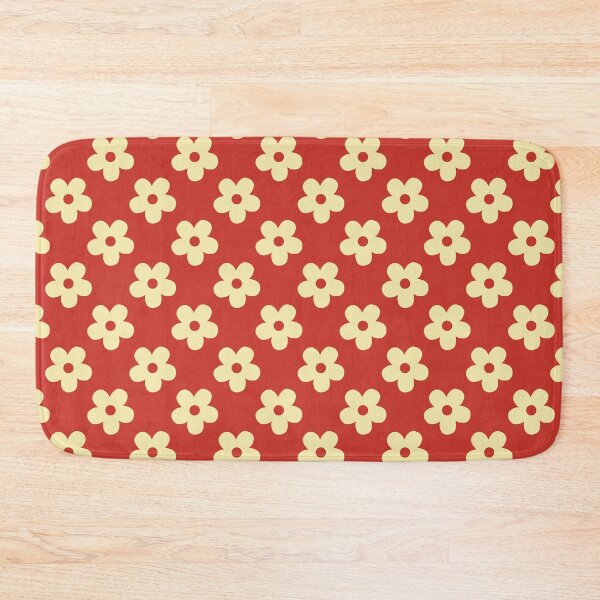 Item preview, Cute Retro Floral Pattern | Vintage Red and Yellow Flowers | Retro Cottagecore Botanical Pattern | Preppy Vintage Daisies | Strawberry Red and Banana Cream Floral Pattern designed and sold by VivaFy.