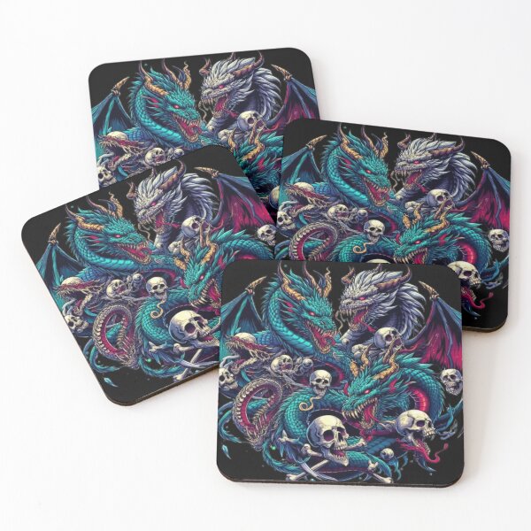Item preview, Japanese Dragon Skull Art – Dark Fantasy Gothic Dragon Tattoo Design designed and sold by AvalonTshirts.