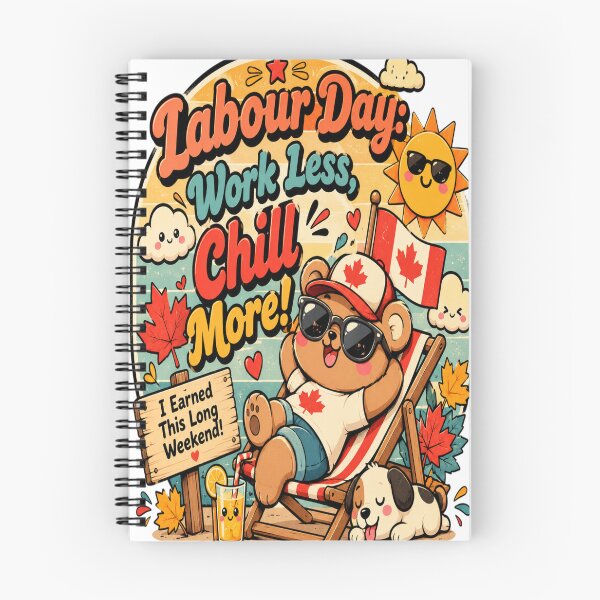 Item preview, Funny Retro Labour Day Work Less Chill More Cute Long Weekend Design designed and sold by InspiredCreatives.