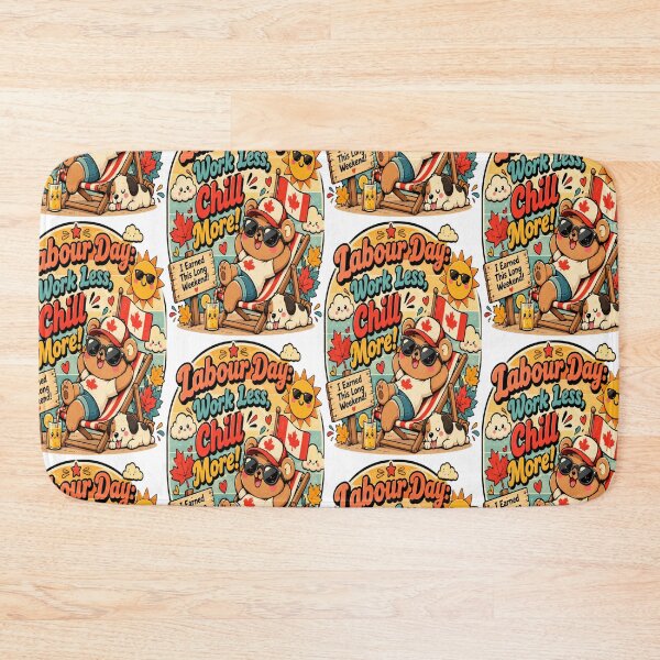 Item preview, Funny Retro Labour Day Work Less Chill More Cute Long Weekend Design designed and sold by InspiredCreatives.