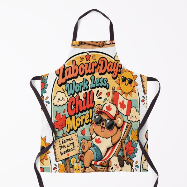 Item preview, Funny Retro Labour Day Work Less Chill More Cute Long Weekend Design designed and sold by InspiredCreatives.