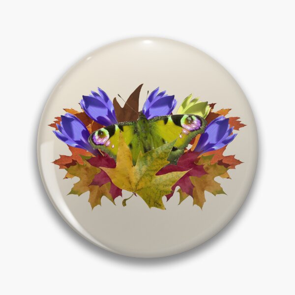 Item preview, Colorful autumn collage with flowers, leaves and butterfly designed and sold by mariya-ivanova.