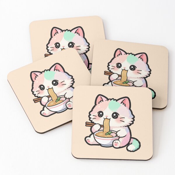 Item preview, Cute Kitty with Ramen Bowl | Japanese Food T-Shirt designed and sold by Nuttajak.