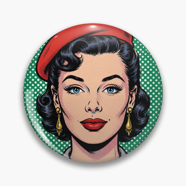 Item preview, Vintage Red Beret Girl Black Background Pop Ar designed and sold by MAISON SYLVIE.