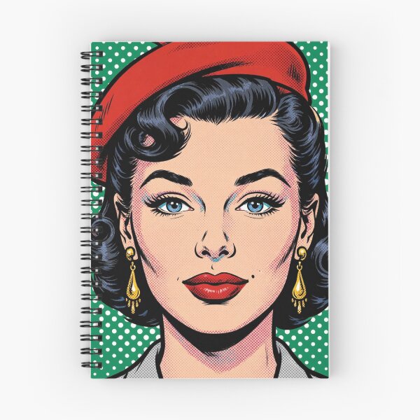 Item preview, Vintage Red Beret Girl Black Background Pop Ar designed and sold by MAISON SYLVIE.