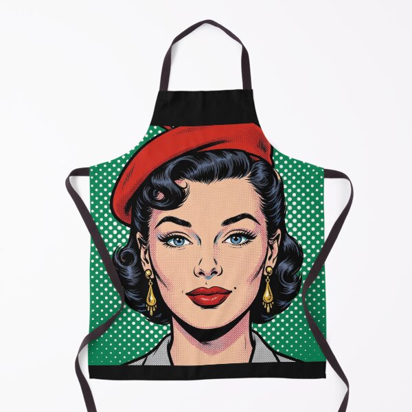 Item preview, Vintage Red Beret Girl Black Background Pop Ar designed and sold by MAISON SYLVIE.