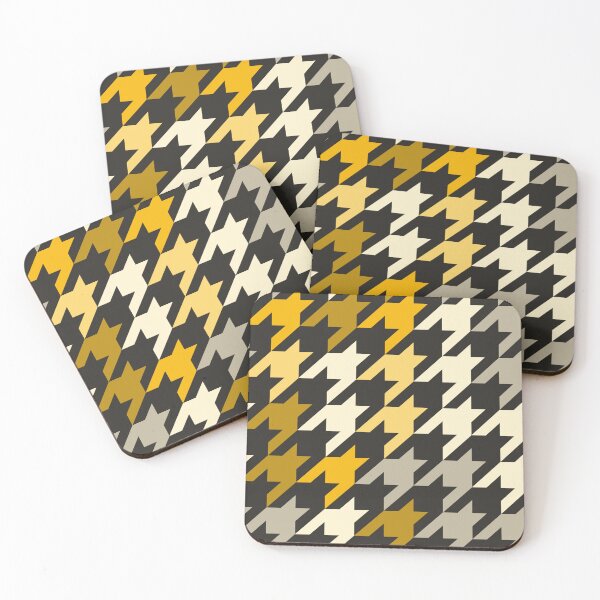 Item preview, Modern Colorful Houndstooth Pattern Gold designed and sold by TexSta.