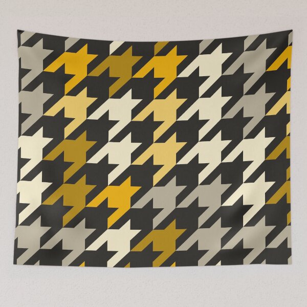 Item preview, Modern Colorful Houndstooth Pattern Gold designed and sold by TexSta.