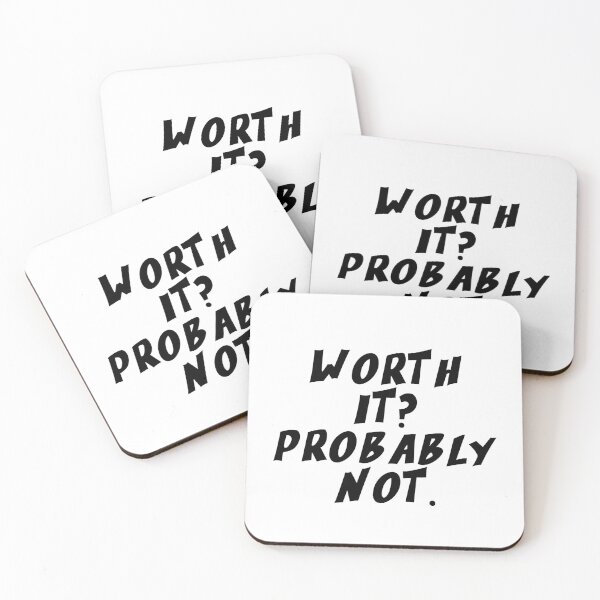 Item preview, Text Typography Worth it? Probably not. Bad Decision Humor designed and sold by TypeboldStudio.
