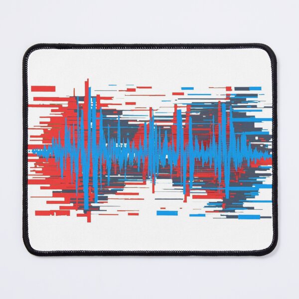 Item preview, Red Blue Glitch Waveform Pulse designed and sold by puzzell.