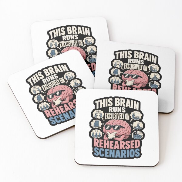 Item preview, This Brain Runs Exclusively On Rehearsed Scenarios Funny Brain Quote designed and sold by ColeLaniTrading.