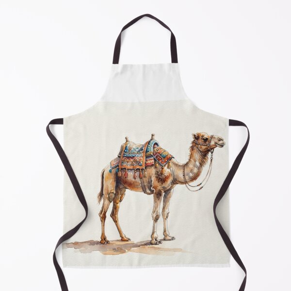 Item preview, Desert Wanderer - Arabian Camel Watercolor with saddle and background designed and sold by Fananaa.