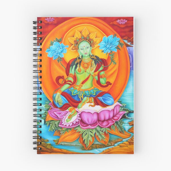 Item preview, Green Tara, Tibetan goddess, spiritual art, female Buddha, Green Goddess designed and sold by LoriFelixDesigns.