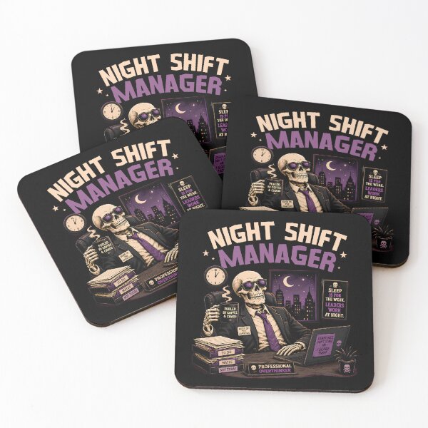 Item preview, Night Shift Manager – Funny Skeleton Office Humor Halloween Design designed and sold by SVALANART.