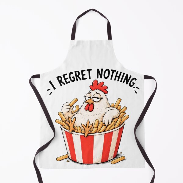 Item preview, Funny Chicken Fries Lover – I Regret Nothing designed and sold by mArtWear.