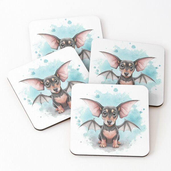 Item preview, Cute Bat Dachshund Vampire Wiener Dog Halloween Art designed and sold by iPrintPaws.