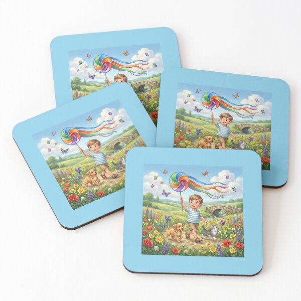 Item preview, Child's walk in a blooming nature scene. designed and sold by JoyNest = "The nest of joy".