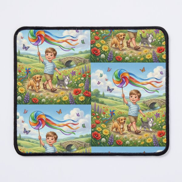 Item preview, Child's walk in a blooming nature scene. designed and sold by JoyNest = "The nest of joy".