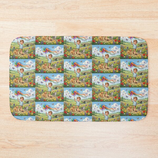 Item preview, Child's walk in a blooming nature scene. designed and sold by JoyNest = "The nest of joy".