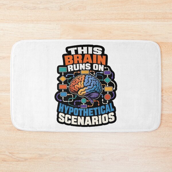 Item preview, This Brain Runs on Hypothetical Scenarios Neuroscience Humor designed and sold by ColeLaniTrading.