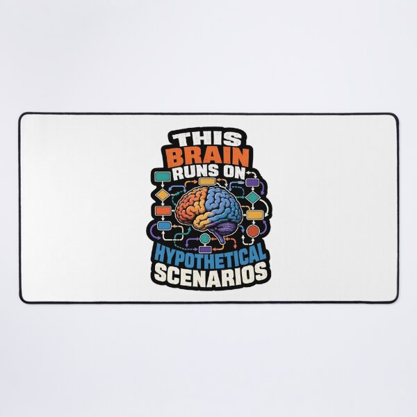 Item preview, This Brain Runs on Hypothetical Scenarios Neuroscience Humor designed and sold by ColeLaniTrading.
