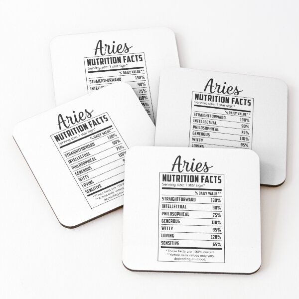 Item preview, Aries Nutrition Facts Funny Zodiac Shirt | Astrology Gift designed and sold by Lotta Luxxa Lifestyle.