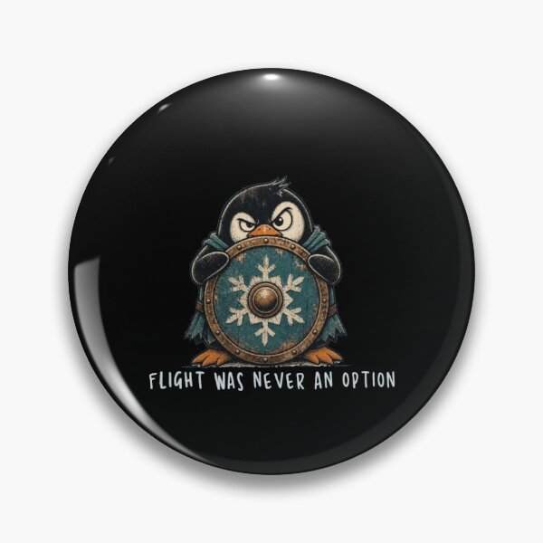 Item preview, Flight Was Never An Option - Cute Viking Penguin with Shield designed and sold by Gbriel3.
