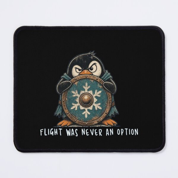 Item preview, Flight Was Never An Option - Cute Viking Penguin with Shield designed and sold by Gbriel3.
