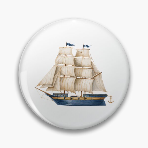 Item preview, Vintage Nautical Sailing Ship Watercolor Illustration designed and sold by Ramona-Gliga.