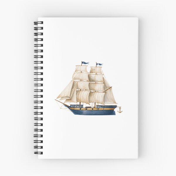 Item preview, Vintage Nautical Sailing Ship Watercolor Illustration designed and sold by Ramona-Gliga.