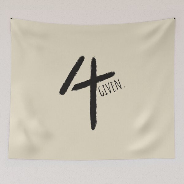 Item preview, Forgiven 4 Given - Minimal Cross Christian Typography paint brush Design | Black designed and sold by ZechJohnRB.