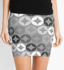 Gray Circle Print - Mid Century Modern Mini Skirt