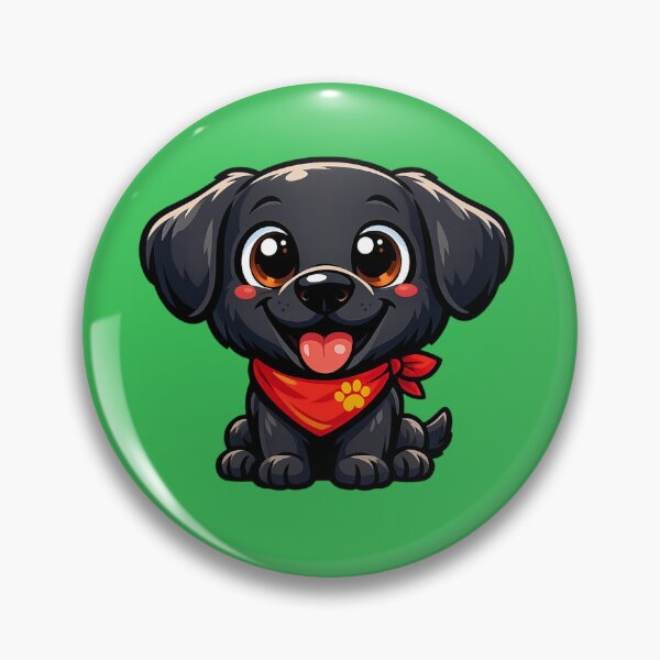 Item preview, Adorable Black Labrador – Happy Dog with Red Bandana | Cute Illustration designed and sold by Goodthingstree.