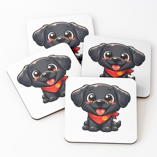 Item preview, Adorable Black Labrador – Happy Dog with Red Bandana | Cute Illustration designed and sold by Goodthingstree.