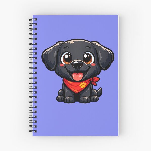 Artikelvorschau, Niedlicher schwarzer Labrador – Glücklicher Hund mit rotem Halstuch | Süße Illustration entworfen und verkauft von Goodthingstree.