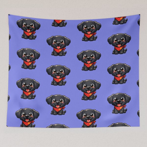 Item preview, Adorable Black Labrador – Happy Dog with Red Bandana | Cute Illustration designed and sold by Goodthingstree.