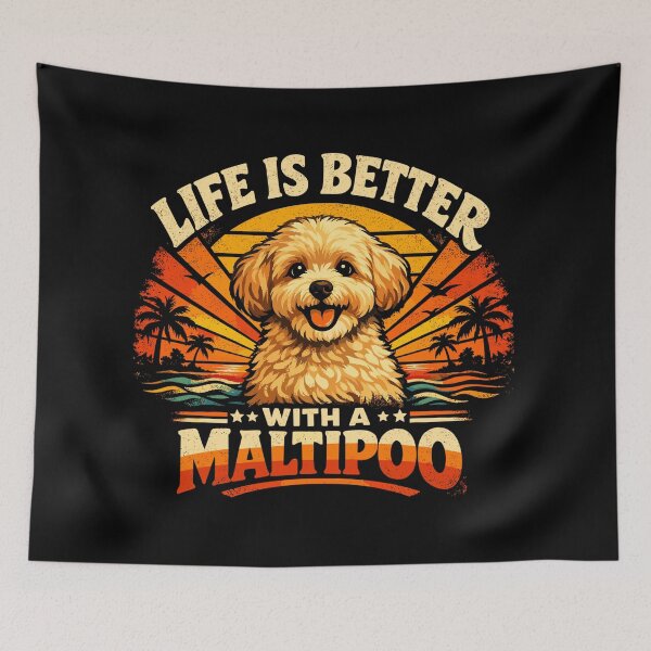 Item preview, Maltipoo Retro Shirt | 70s Sunset Vintage Dog designed and sold by Pineapple-Tree.