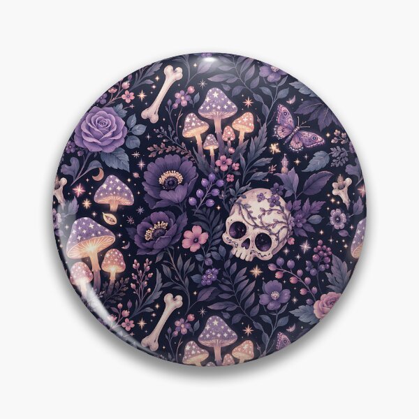 Item preview, Midnight Floral Skulls Nature Bones Pattern designed and sold by Thai Vibe Studio.
