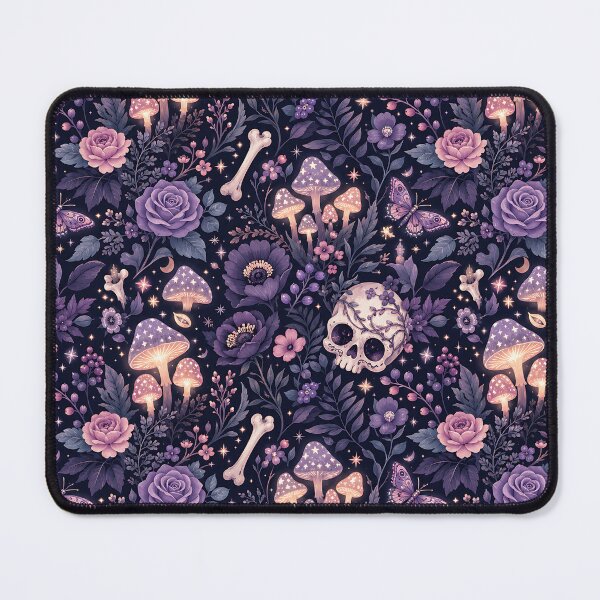 Item preview, Midnight Floral Skulls Nature Bones Pattern designed and sold by Thai Vibe Studio.