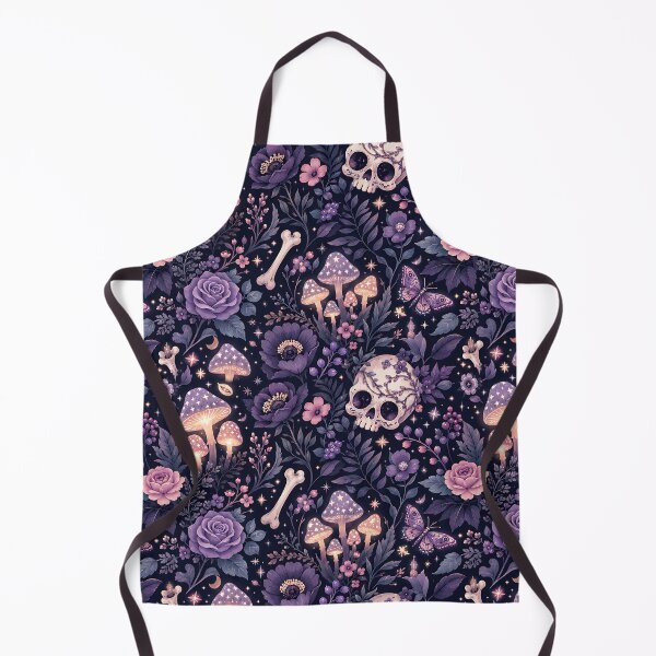 Item preview, Midnight Floral Skulls Nature Bones Pattern designed and sold by Thai Vibe Studio.