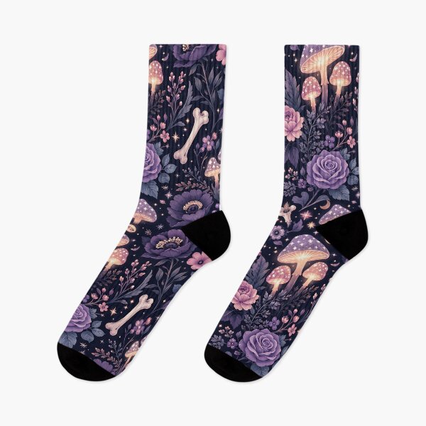 Item preview, Midnight Floral Skulls Nature Bones Pattern designed and sold by Thai Vibe Studio.