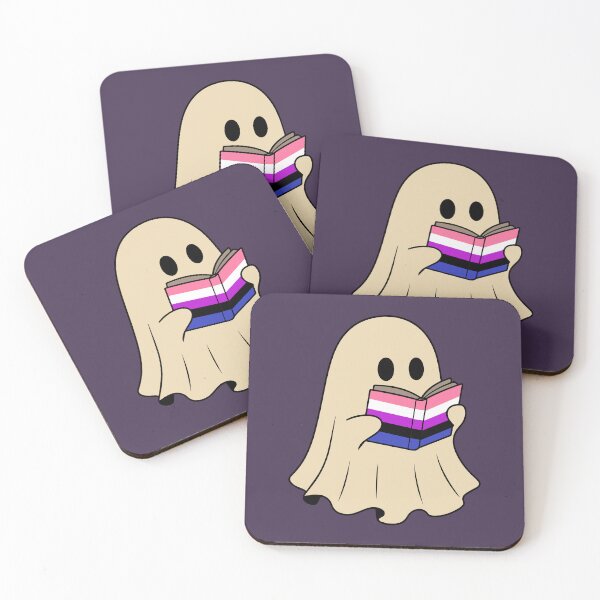 Item preview, Genderfluid Halloween Ghost Reading Book designed and sold by Cannaxes Studio.