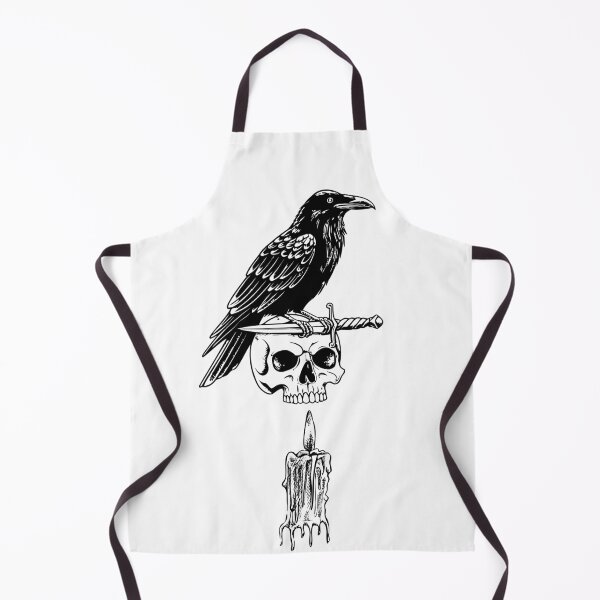 Item preview, Gothic Raven Skull Candle and Dagger Tattoo designed and sold by DearBunnyArt.