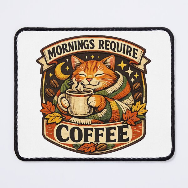 Item preview, Vintage Cozy Cat Coffee Lover Retro Design designed and sold by urbinet.