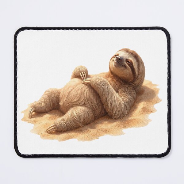 Item preview, Beach Sloth Lounging on the Sand – Lazy Summer Vacation Vibes Illustration designed and sold by Quiet Joy Studio.