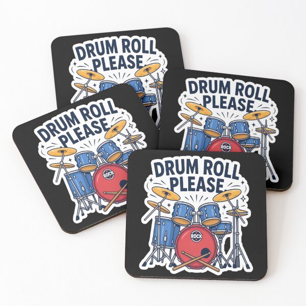 Item preview, Drum Roll Please – Fun Cartoon Drum Kit Rock Design designed and sold by Midnight Veil Designs.