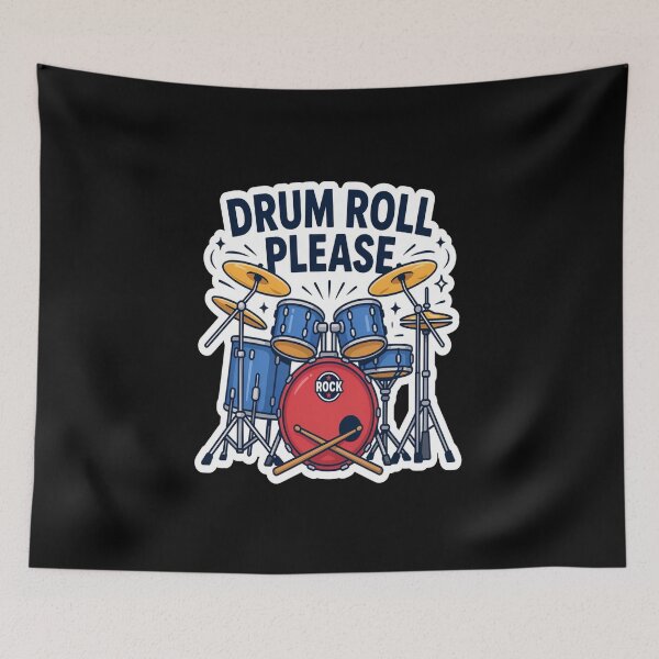 Item preview, Drum Roll Please – Fun Cartoon Drum Kit Rock Design designed and sold by Midnight Veil Designs.