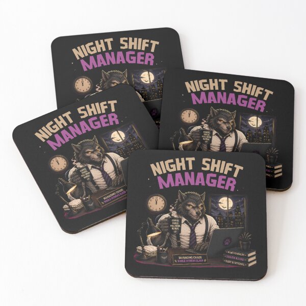 Item preview, Night Shift Manager – Werewolf Night Shift Office Humor Halloween Design designed and sold by SVALANART.