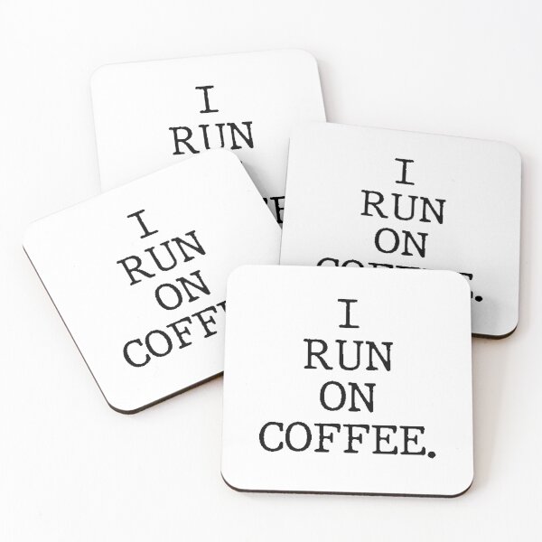 Item preview, Text Typography I run on coffee. Coffee Dependency Humor designed and sold by TypeboldStudio.